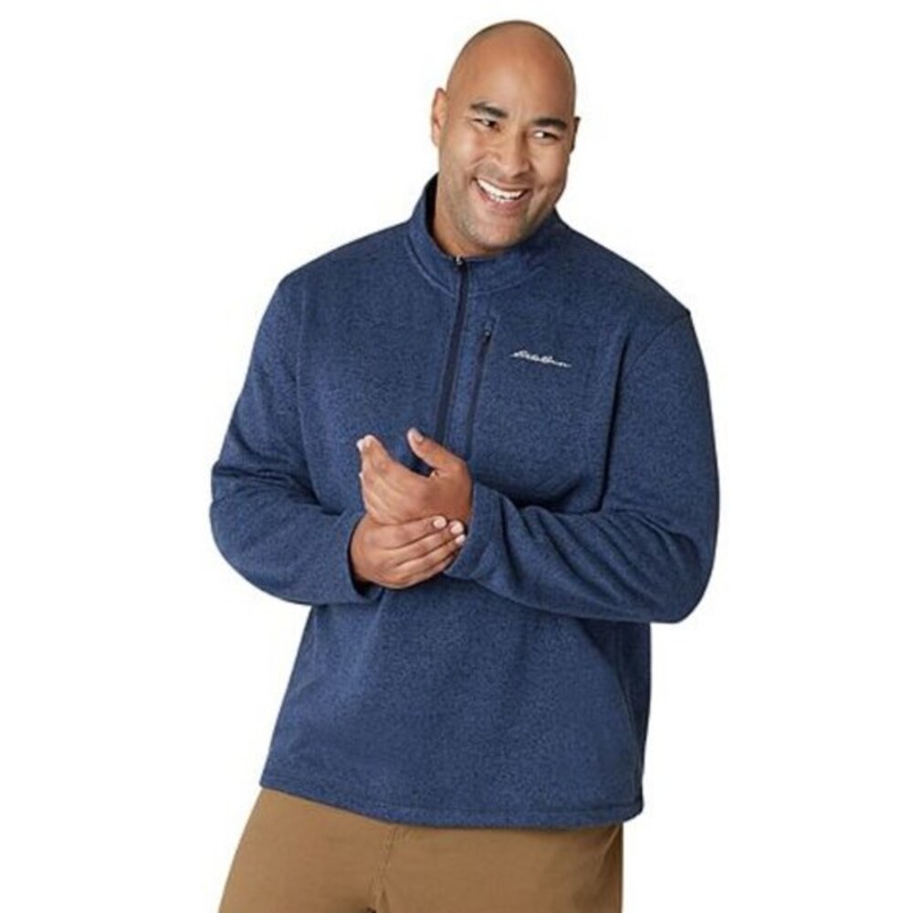 Eddie Bauer Radiator Fleece Quarter-Zip Pullover Jacket Saddle Size XXL